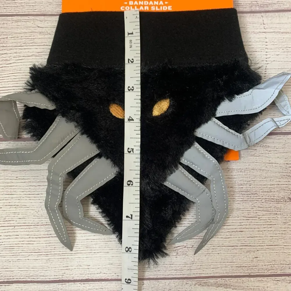 Hyde & Eek! Pet Halloween Spider Costume Collar Slide Bandana Faux Fur